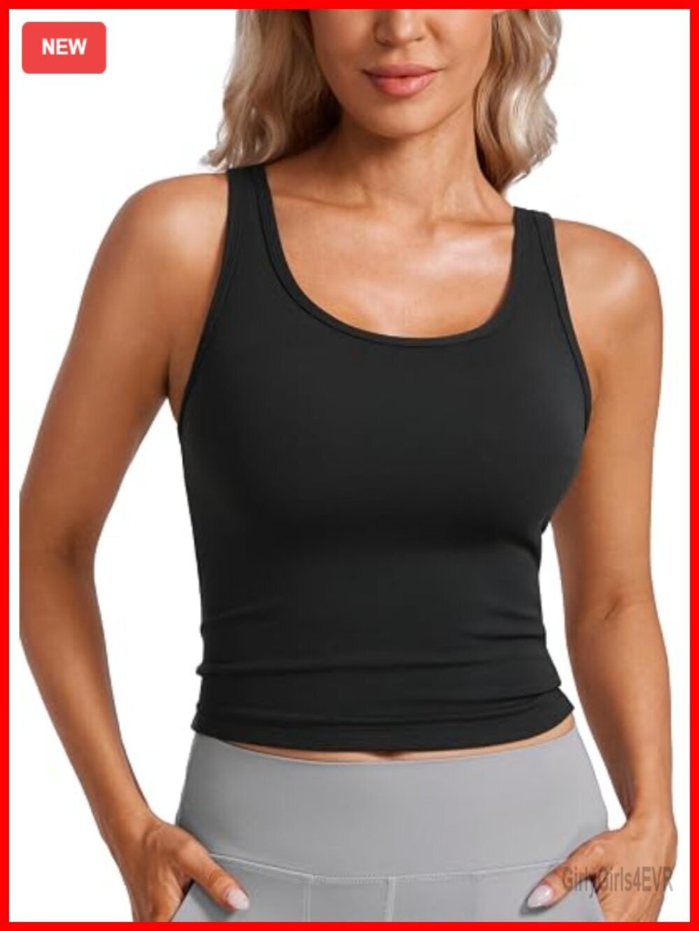 Double Lined Crop Tank Top - Butterluxe Soft Stretchy Sleeveless Yoga Workout